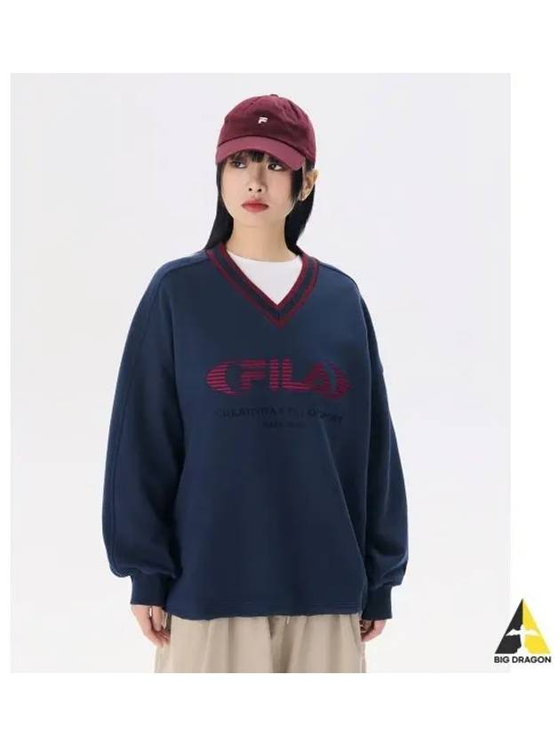 V neck logo sweatshirt FS2POG3151FIDO - FILA - BALAAN 1