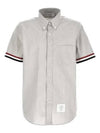 Men's Pincode Armband Short Sleeve Shirt Grey - THOM BROWNE - BALAAN 2