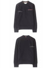 Men's Three-Stripe Tab Pocket Loopback Crew Neck Sweatshirt Navy - THOM BROWNE - BALAAN 5