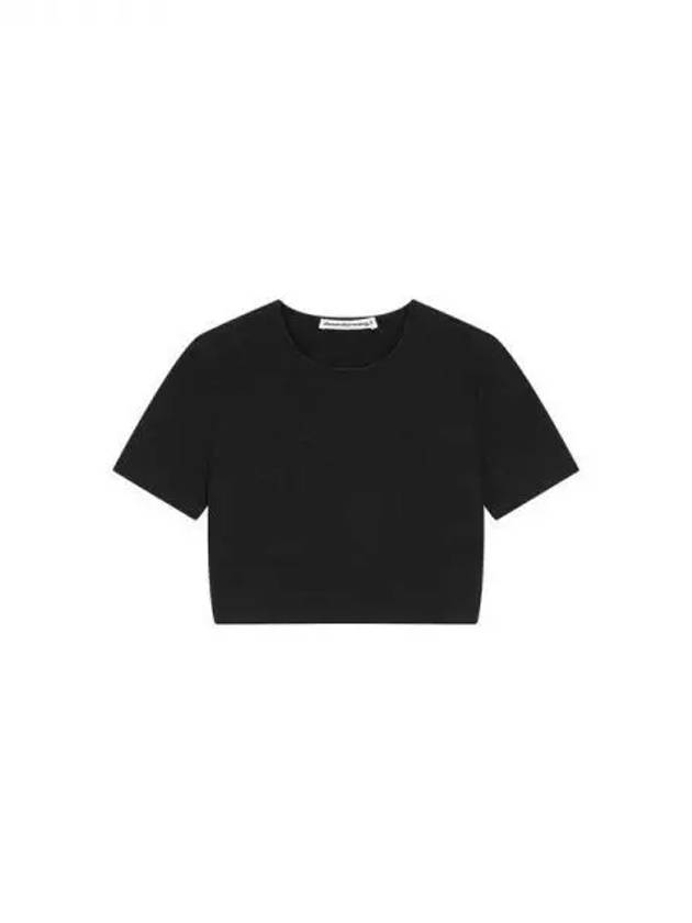 Logo jacquard crop tshirt black 271203 - ALEXANDER WANG - BALAAN 1