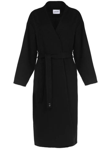 Collarless Cashmere Single Coat Black - ILROZE - BALAAN 1