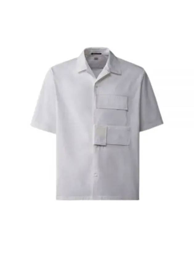 Metropolis Gabardine Short Sleeve Shirt White - CP COMPANY - BALAAN 2