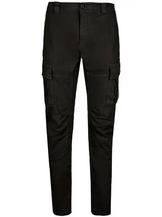 Lens Patch Stretch Satin Cargo Straight Pants Black - CP COMPANY - BALAAN 2