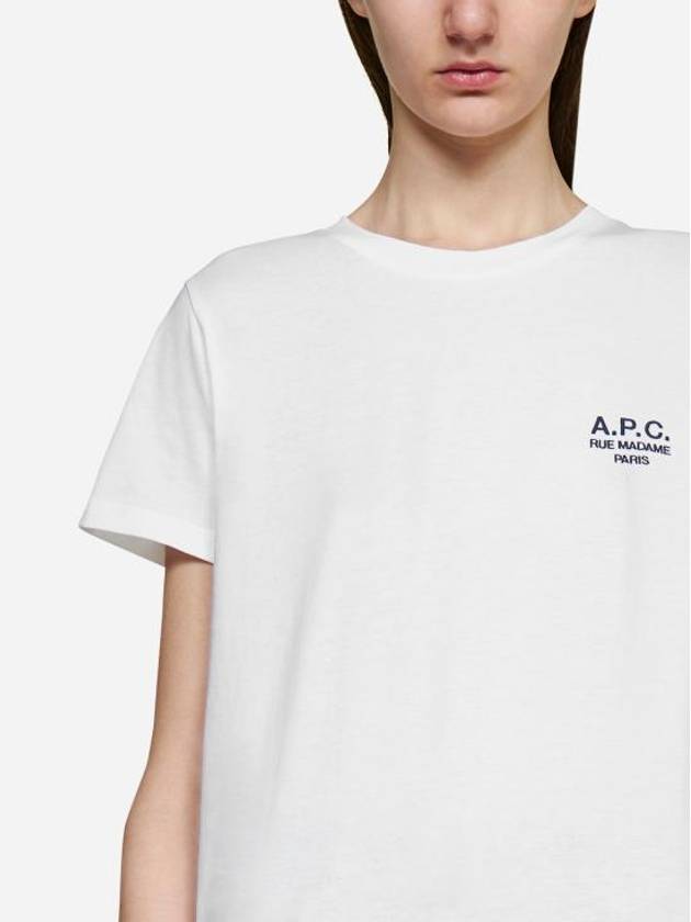 Denise Embroidered Short Sleeve T-shirt White - A.P.C. - BALAAN 7