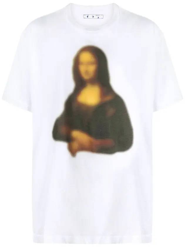 Blur Mona Lisa Overfit Short Sleeve T-Shirt White - OFF WHITE - BALAAN 1