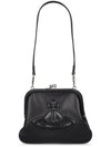 Leather Embossing Logo Clutch Bag Black - VIVIENNE WESTWOOD - BALAAN 2