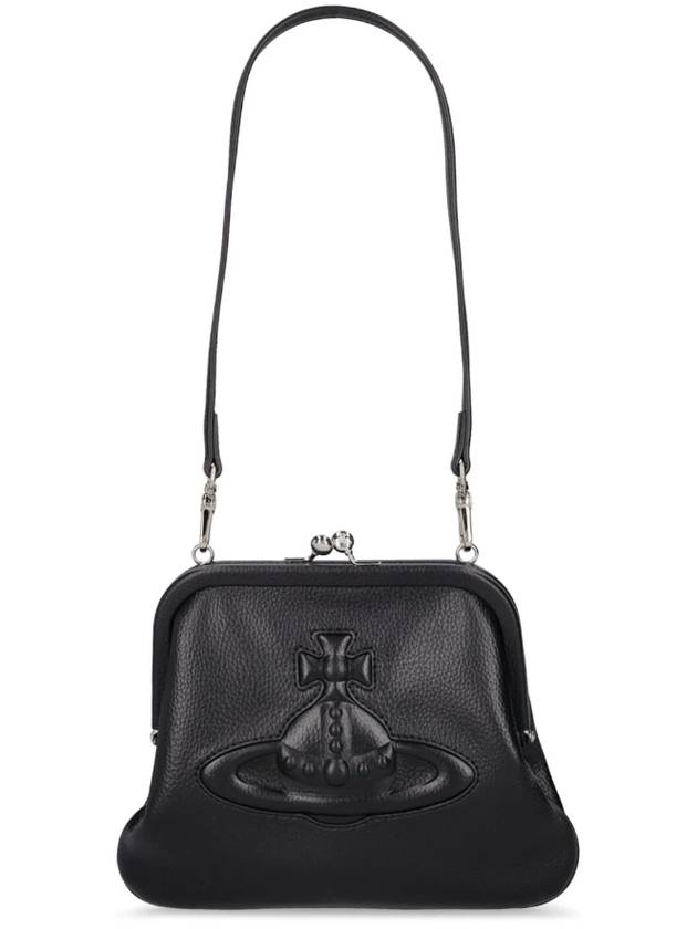 Leather Embossing Logo Clutch Bag Black - VIVIENNE WESTWOOD - BALAAN 2