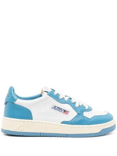 Men's Medalist Leather Low Top Sneakers Blue - AUTRY - BALAAN 2