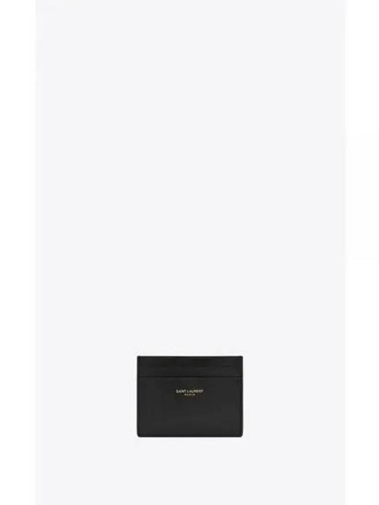 Embossed Logo Leather Card Wallet Black - SAINT LAURENT - BALAAN 2