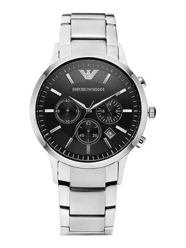 Retro Quartz Black Dial Metal Watch Silver - EMPORIO ARMANI - BALAAN 3