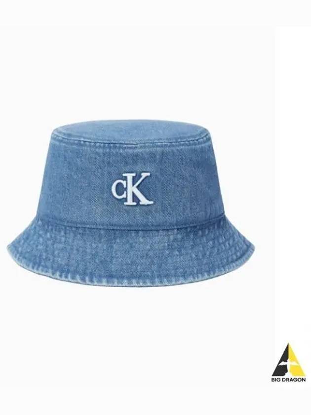 JEANS Women s Blue CKJ Block Denim Bucket Hat DX0250 C4N - CALVIN KLEIN - BALAAN 1