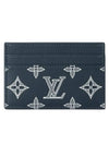 Double Monogram Shadow Calfskin Card Wallet Navy - LOUIS VUITTON - BALAAN 1