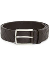 Intrecciato Leather Belt Dark Brown - BOTTEGA VENETA - BALAAN 2