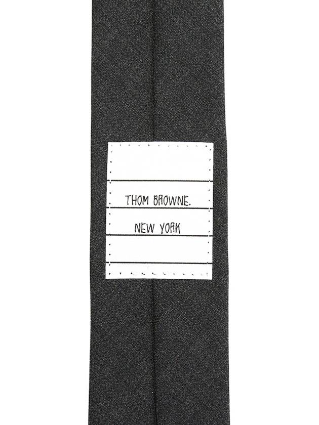 Three Stripes Classic RWB Selvage Super 120 Count Wool Tie Dark Grey - THOM BROWNE - BALAAN 8