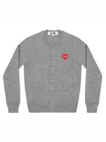 Invader Heart Wool Cardigan Grey - COMME DES GARCONS - BALAAN 2