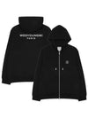 Men's Back Logo Cotton Zip-Up Hoodie Black - WOOYOUNGMI - BALAAN 2