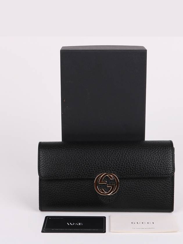 GG gold interlocking black long wallet 615524 - GUCCI - BALAAN 10