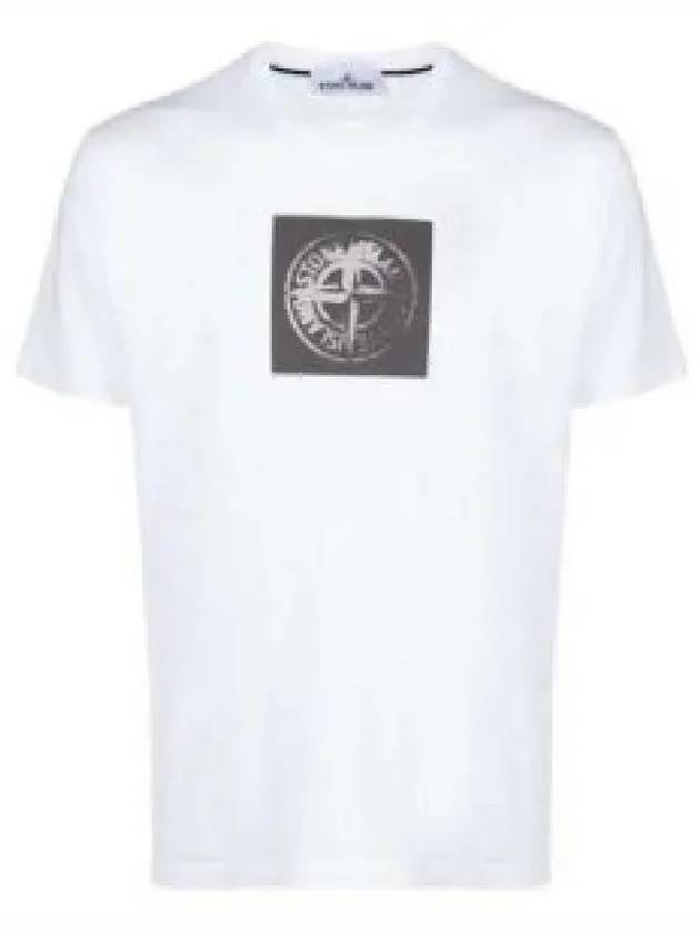 Garment Dyed Institutional One Print Cotton Jersey Short Sleeve T Shirt White - STONE ISLAND - BALAAN 2