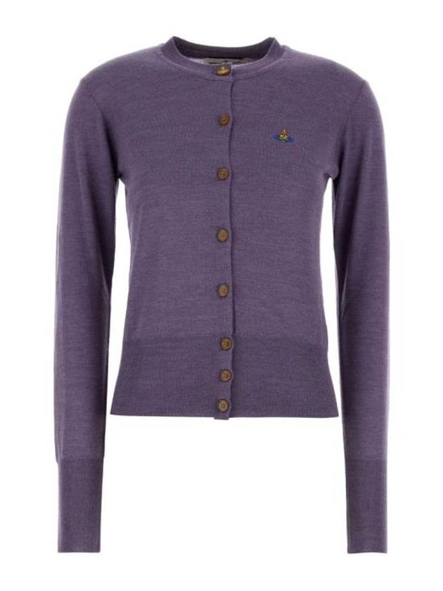 Bea Embroidered Logo Cardigan Purple - VIVIENNE WESTWOOD - BALAAN 2