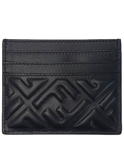 Baguette Embossed FF Logo Card Wallet Black - FENDI - BALAAN 2