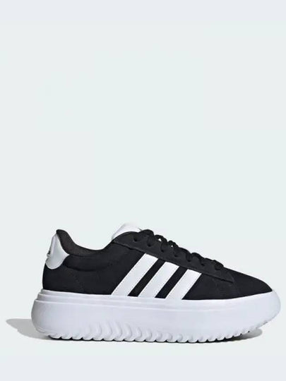 Women's Grand Court Platform Suede Low Top Sneakers Black - ADIDAS - BALAAN 2