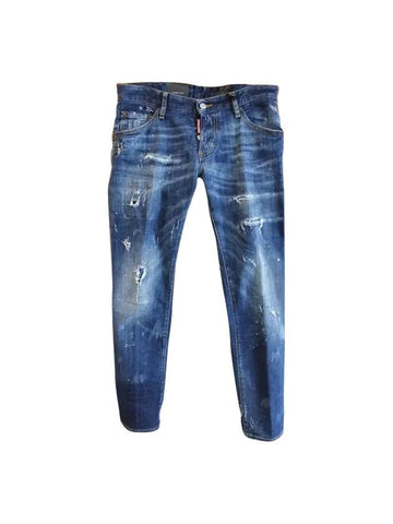 Paint Spot Clement Straight Jean Blue - DSQUARED2 - BALAAN 1