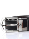 Round Buckle 30mm Reversible Leather Belt Black Brown - MONTBLANC - BALAAN 5