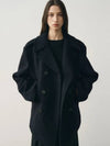 Pre order delivery September 20th Heavy wool classic half peacoat navy - NOIRER FOR WOMEN - BALAAN 2