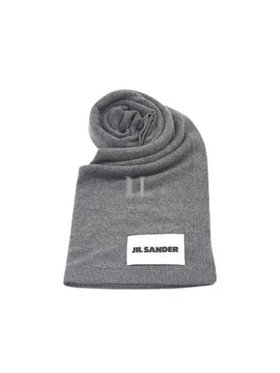 Logo Patch Cashmere Muffler Grey - JIL SANDER - BALAAN 2