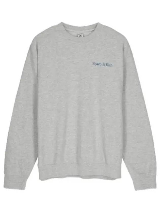 Racquet Club Crew Neck Sweatshirt Heather Gray Steel Blue T Shirt - SPORTY & RICH - BALAAN 1