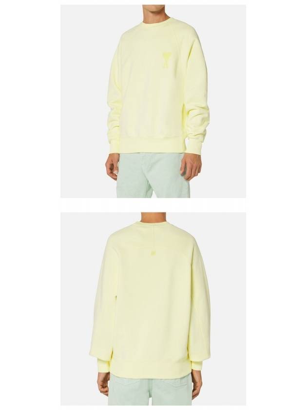 Heart Logo Overfit Sweatshirt Yellow - AMI - BALAAN 6