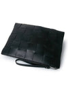 Intrecciato Strap Clutch Bag Black - BOTTEGA VENETA - BALAAN 6