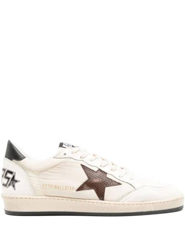 Ball Star Low Top Sneakers Burgundy White Beige - GOLDEN GOOSE - BALAAN 1