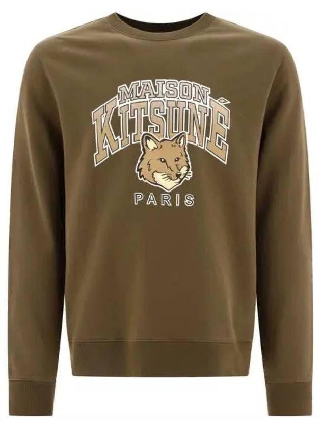 Campus Fox Regular Sweatshirt Khaki - MAISON KITSUNE - BALAAN 2