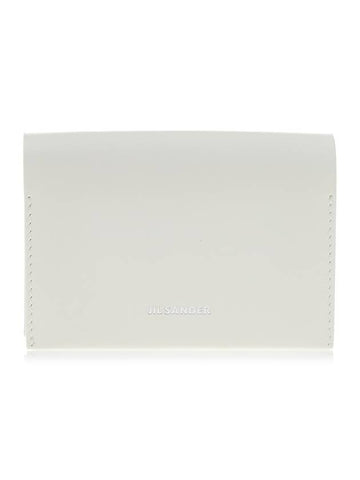 Logo Leather Card Wallet White - JIL SANDER - BALAAN 1