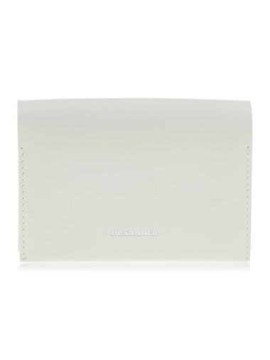 Logo Leather Card Wallet White - JIL SANDER - BALAAN 1