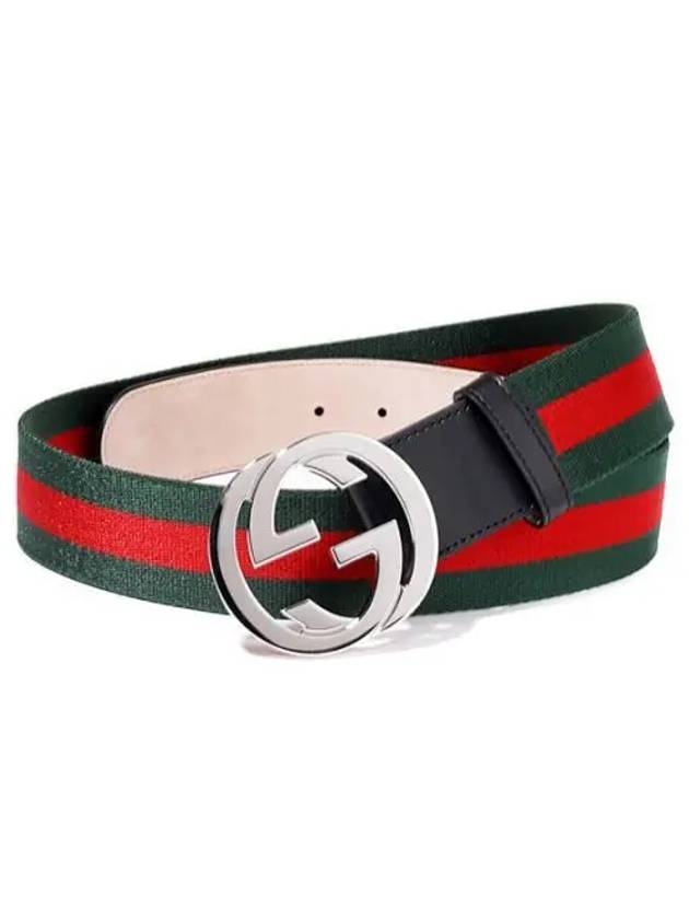 Interlocking G Buckle Web Belt Green - GUCCI - BALAAN 2