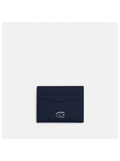 Logo Leather Card Wallet Blue - COACH - BALAAN 2