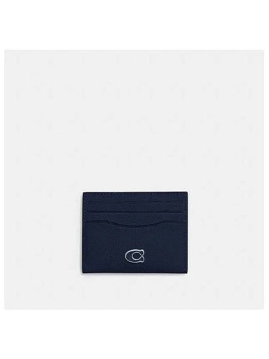 Logo Leather Card Wallet Blue - COACH - BALAAN 1