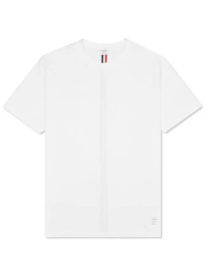 Men's Center Back Striped Short Sleeve T-Shirt White - THOM BROWNE - BALAAN 2