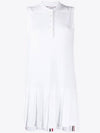 Women's Classic Pique Sleeveless Tennis Dress White - THOM BROWNE - BALAAN 2