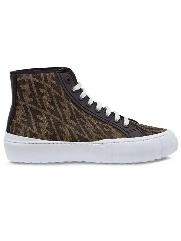 FF Logo High Top Sneakers Brown - FENDI - BALAAN 1