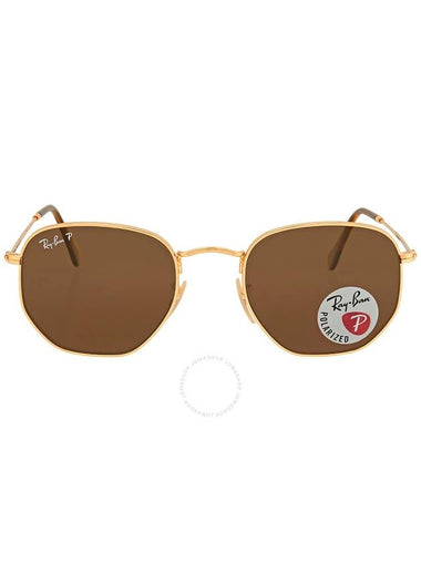 Ray Ban Hexagonal Flat Lenses Polarized Brown Unisex Sunglasses RB3548N 001/57 51 - RAY-BAN - BALAAN 1