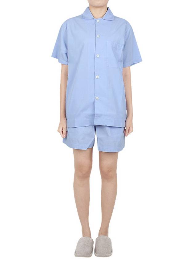 Poplin Pajamas Overfit Short Sleeve Shirt SWE SB - TEKLA - BALAAN 9