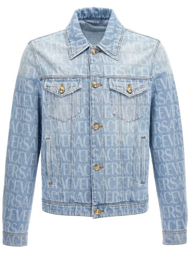 All logo over button denim jacket blue - VERSACE - BALAAN 2