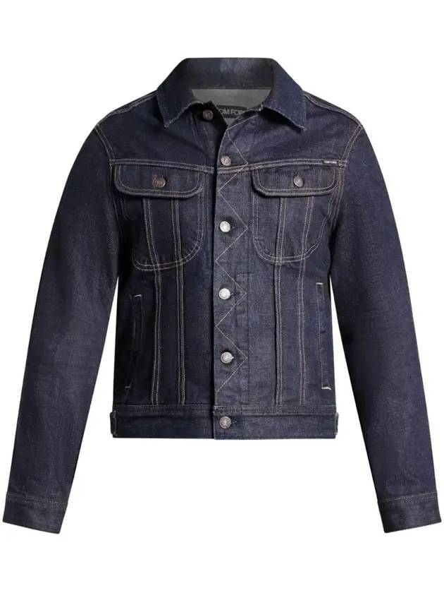 Cotton Denim Jacket Blue - TOM FORD - BALAAN 1