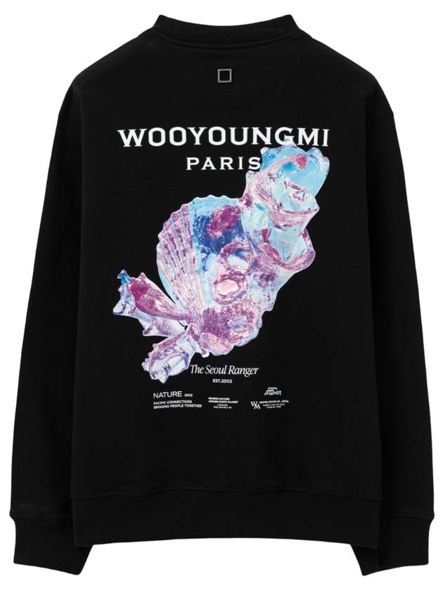 3D Coral Back Logo Sweatshirt Black - WOOYOUNGMI - BALAAN 1