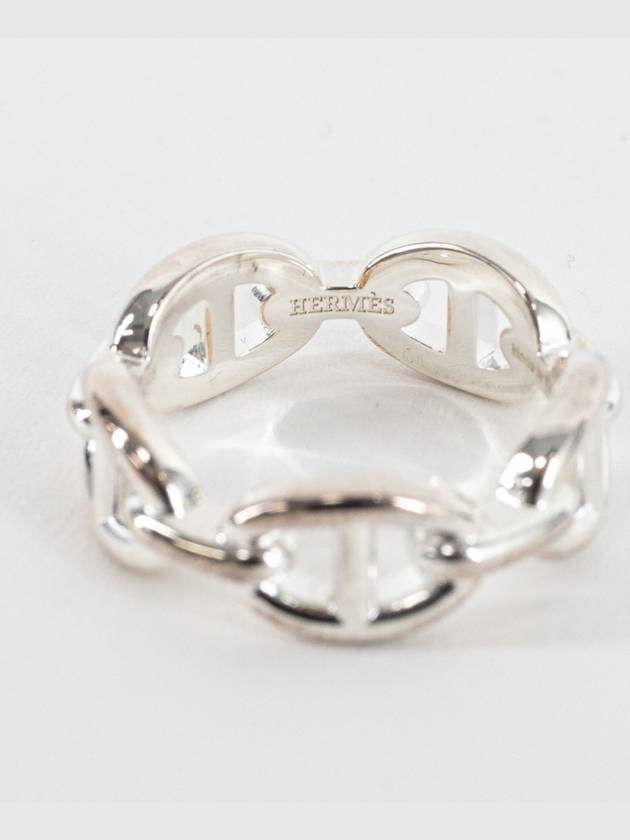 Small Chaine D'Ancre Enchainee Ring Silver - HERMES - BALAAN 4