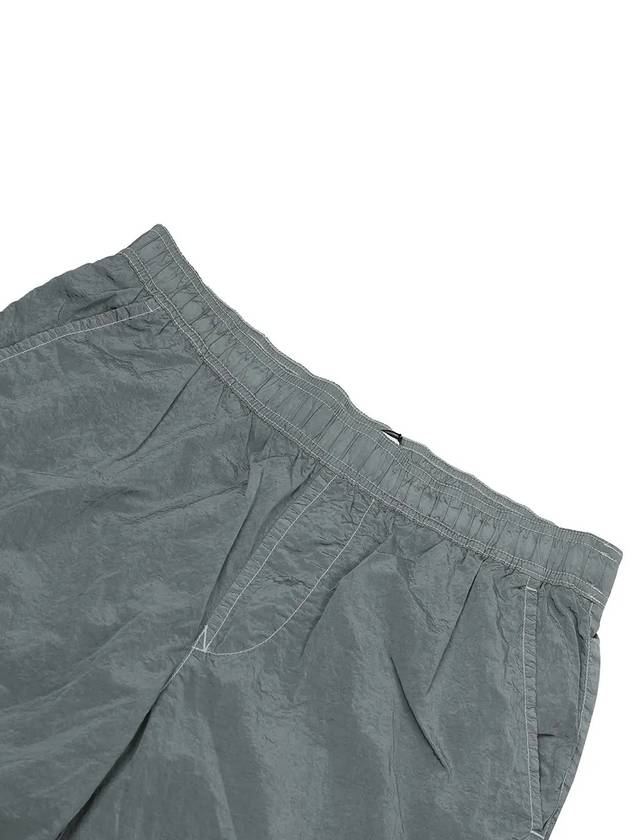 Men's Crinkle Swim Shorts Grey - STONE ISLAND - BALAAN 5