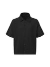 Full-Open Pleats Short Sleeve Shirt Black - MONPLISSE - BALAAN 1